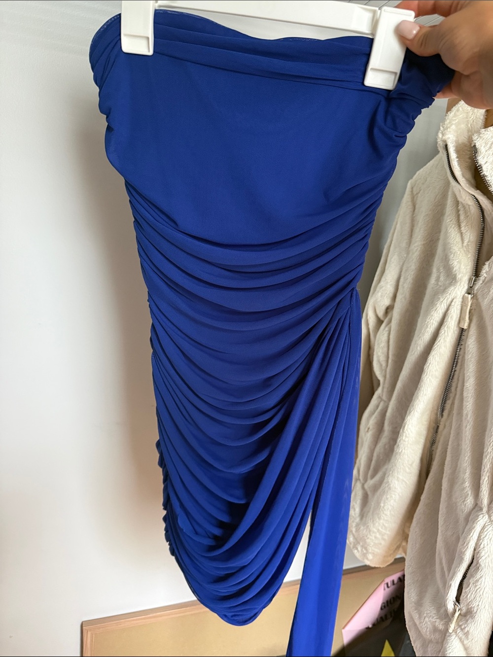 Lucy in the Sky Royal Blue Asymmetrical Ruched Skirt